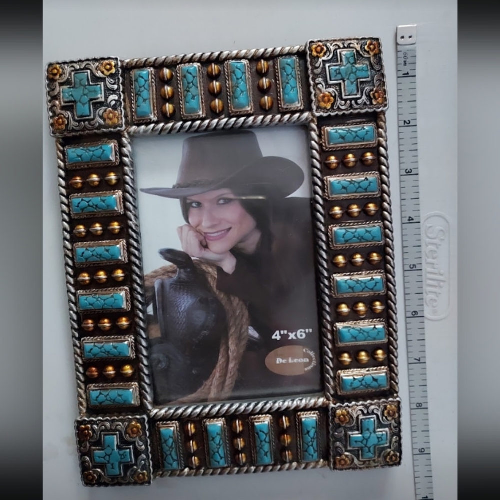 Turquoise and Gold Photo Frame - Picture 6 of 6
